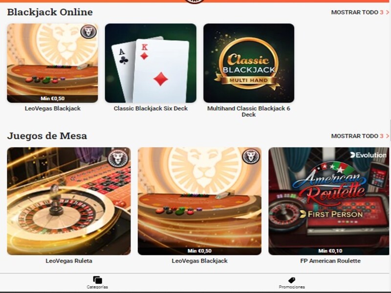 Blackjack no Casino LeoVegas