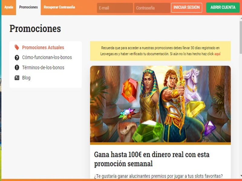 Leovegas Werbeaktionen und Boni