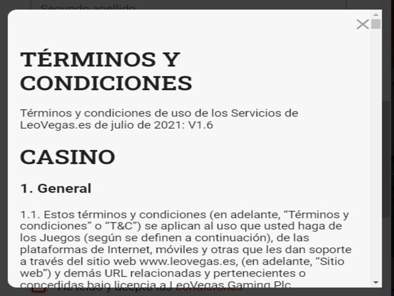 Aloita rekisteröinti Leovegasissa